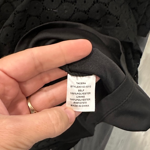 Tacera Black A-line Long Sleeve Lace Midi Dress XL - Picture 11 of 12